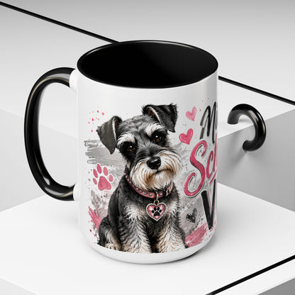 Miniature Schnauzer Vibes Accent Coffee Mug – 11/15oz
