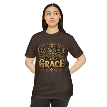 Saved by Grace T-Shirt — Christian Faith Cross Vintage Design