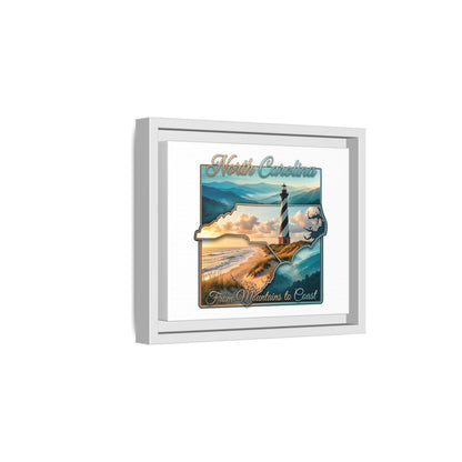 North Carolina Matte Canvas Wall Art — "From Mountains to Coast" Framed Print