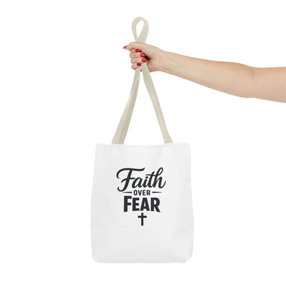 Faith Over Fear Tote Bag — Inspirational Christian Canvas Tote