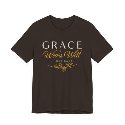 Grace Wears Well Tee — "Grace Wears Well" Inspirational Ladies T‑Shirt