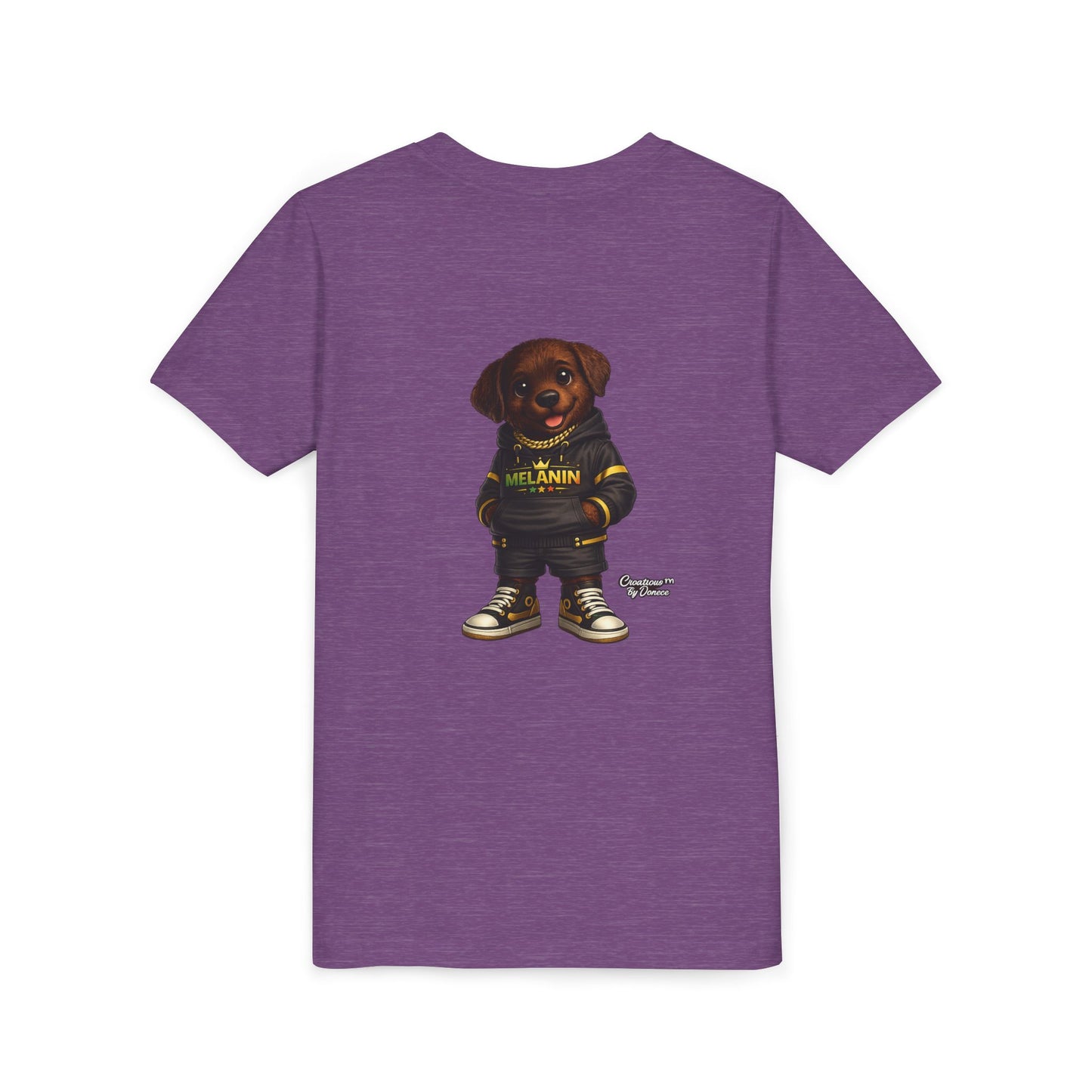 Youth Tee — Cute Puppy "Melanin" Streetwear Graphic