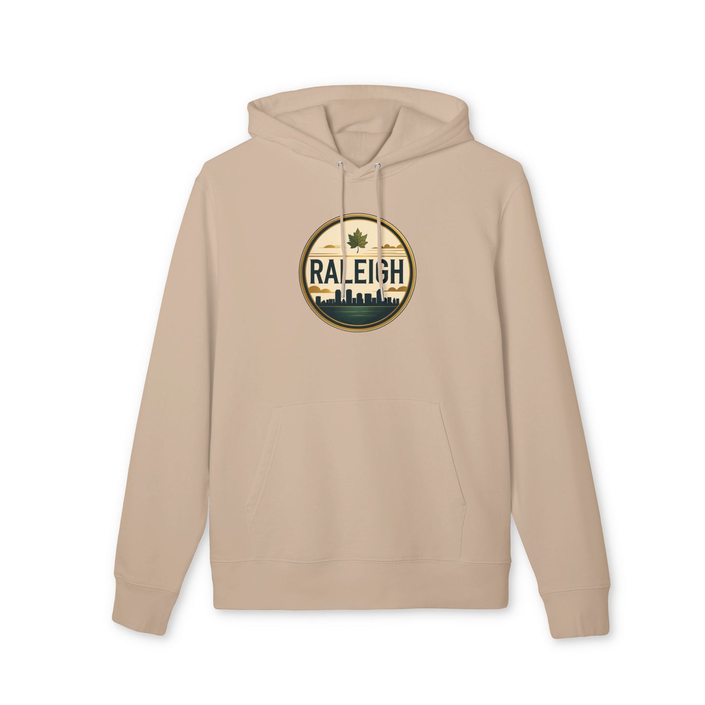 Raleigh Retro Skyline Hoodie — Vintage City Badge Design