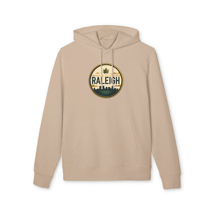 Raleigh Retro Skyline Hoodie — Vintage City Badge Design