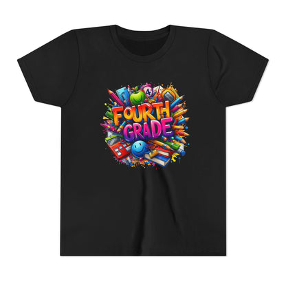 Fourth Grade Youth T‑Shirt – Colorful School Supplies Back to School Tee