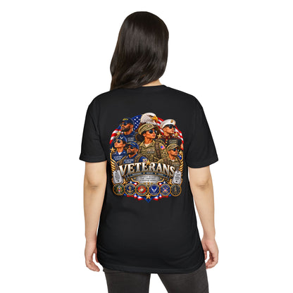 Veterans Tribute T-Shirt – Patriotic Eagle & Service Emblems