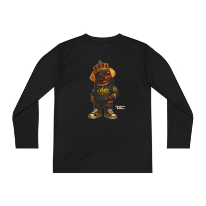 Youth Long Sleeve Tee — 'King' Bear Graphic