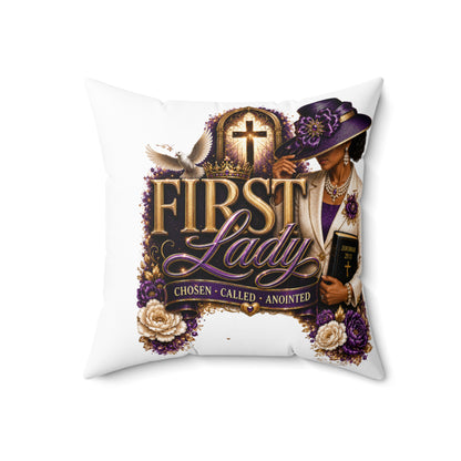 First Lady Decorative Pillow — "First Lady: Chosen • Called • Anointed" Faith Accent Pillow