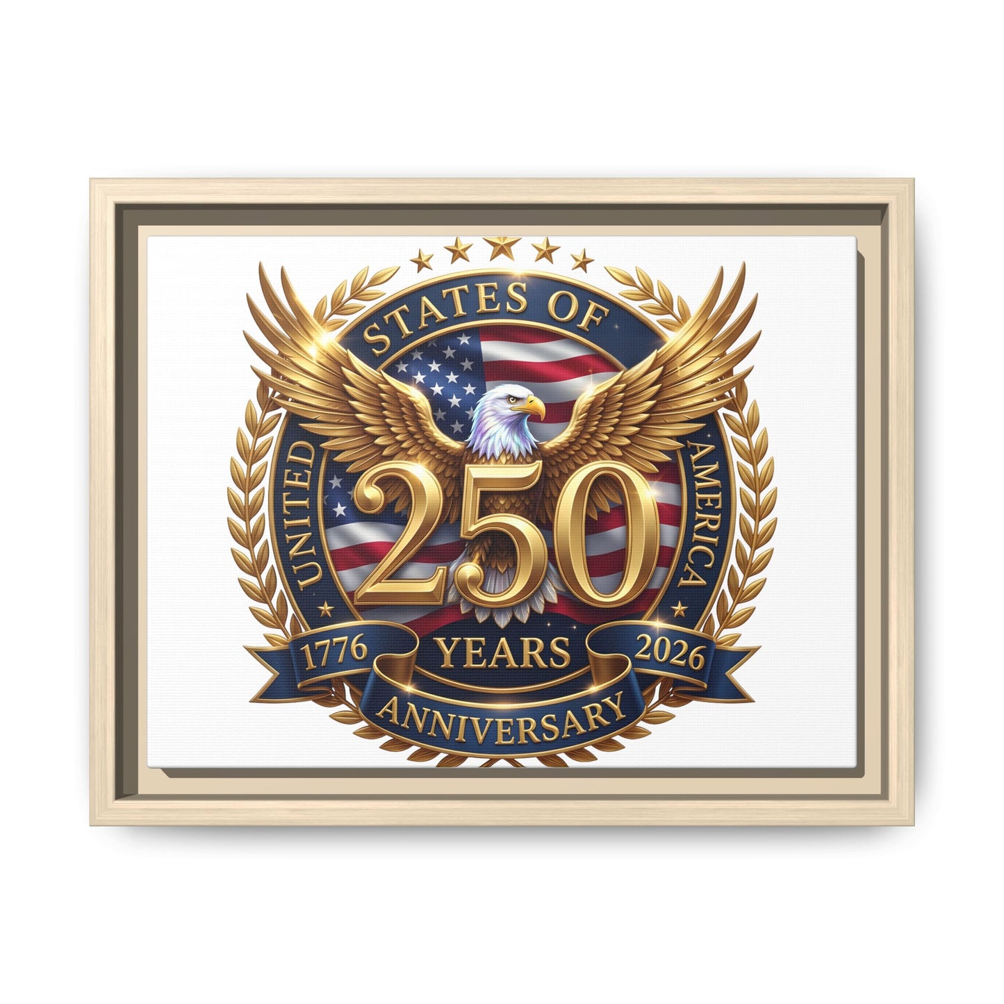 250th United States Anniversary Framed Canvas Print