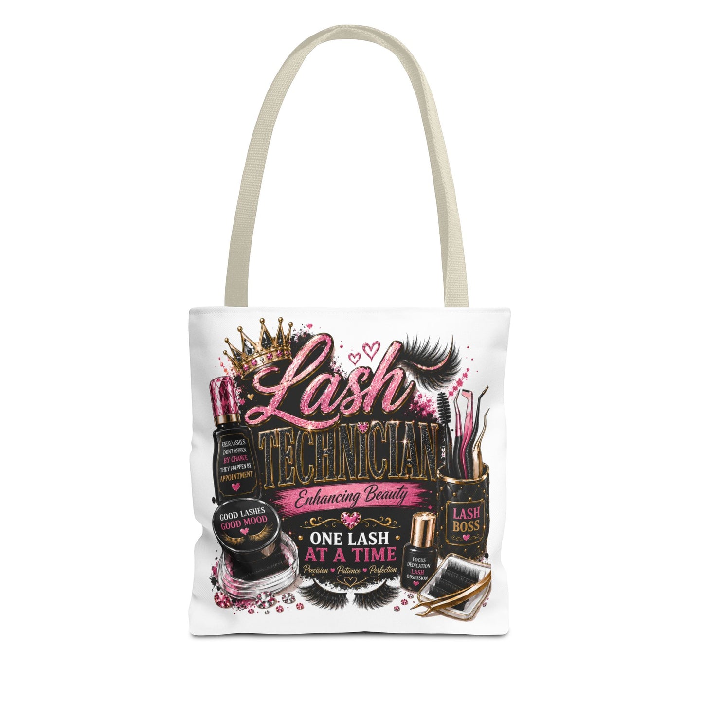 Lash Technician Tote Bag – 'One Lash at a Time' Beauty Cosmetics Canvas Tote