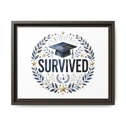 Graduation 'Survived' Framed Canvas Art — Cap & Laurel Keepsake