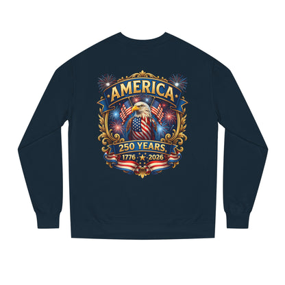 America 250 Years Crewneck Sweatshirt — 1776–2026 Patriotic Eagle Design