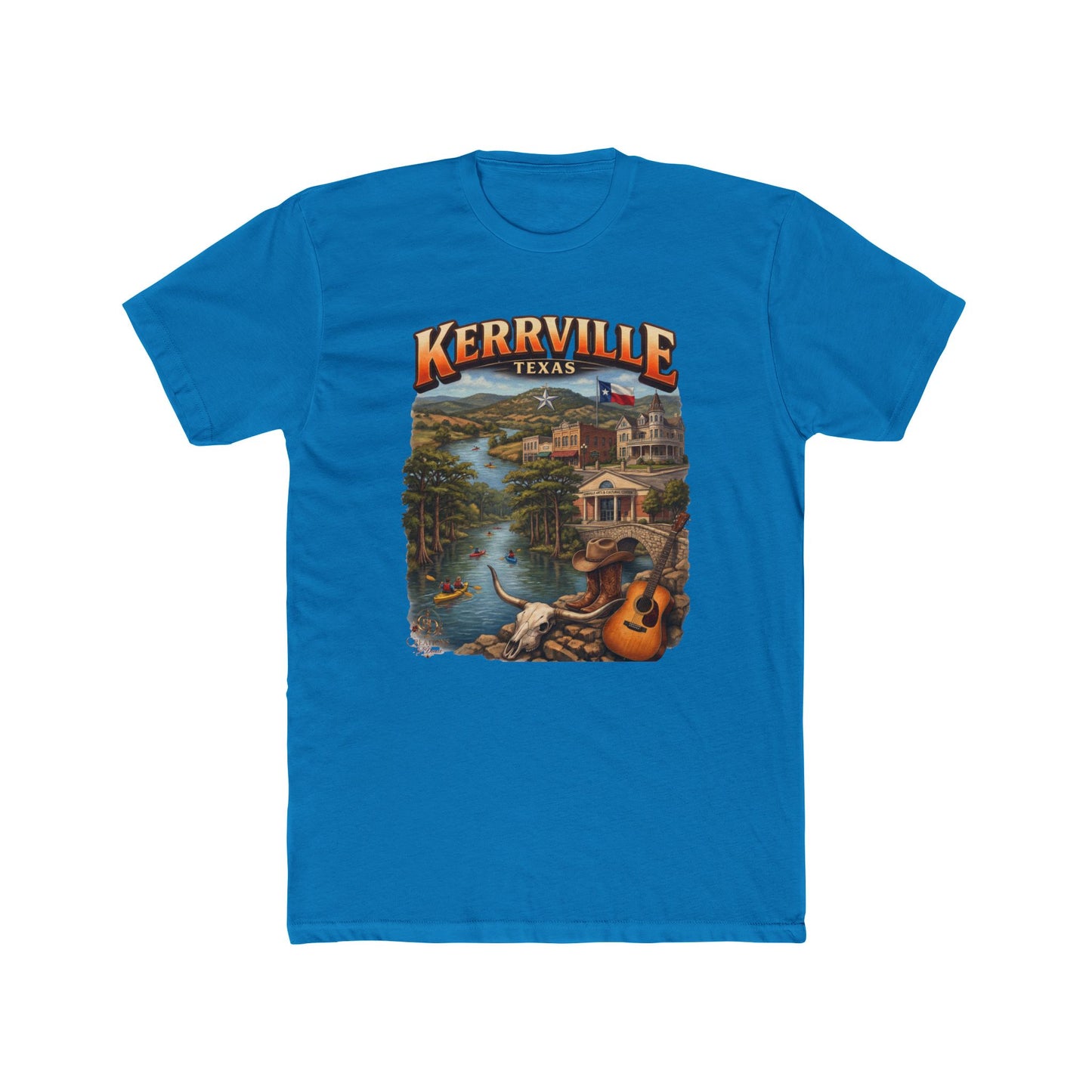 Kerrville Texas Scenic T-Shirt — Riverfront Guitar Vintage Travel Tee