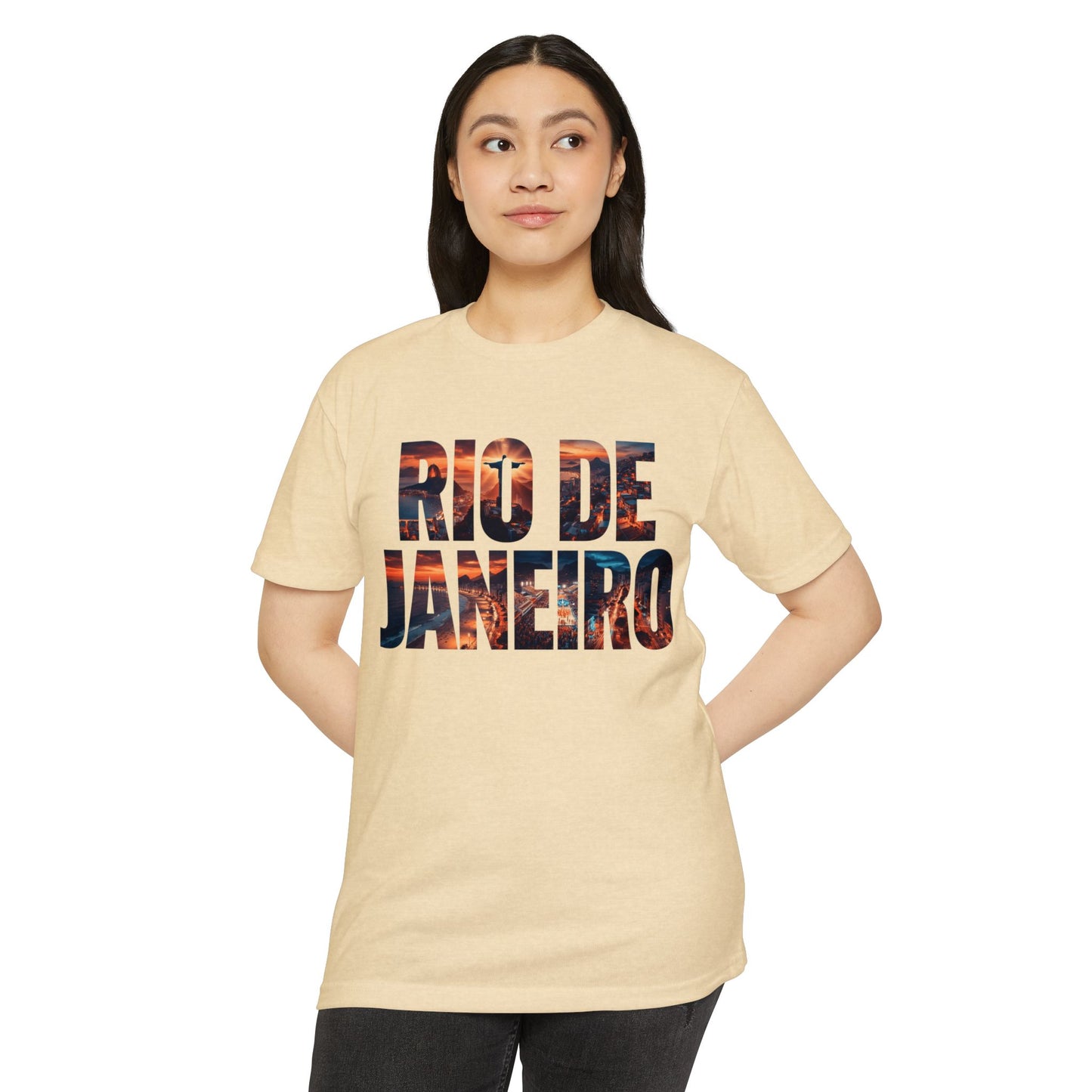 Rio de Janeiro Graphic T-Shirt — Bold Sunset City Typography Tee