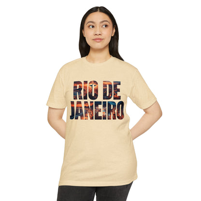 Rio de Janeiro Graphic T-Shirt — Bold Sunset City Typography Tee