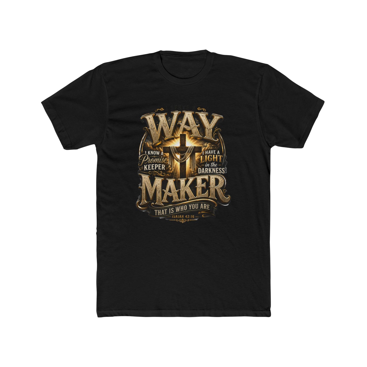 Waymaker T-Shirt — Christian Faith Graphic Tee with Cross and Inspirational Verse