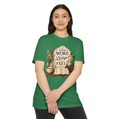 Bible Verse T-Shirt — "Your Word Is a Lamp to My Feet" Inspirational Christian Tee