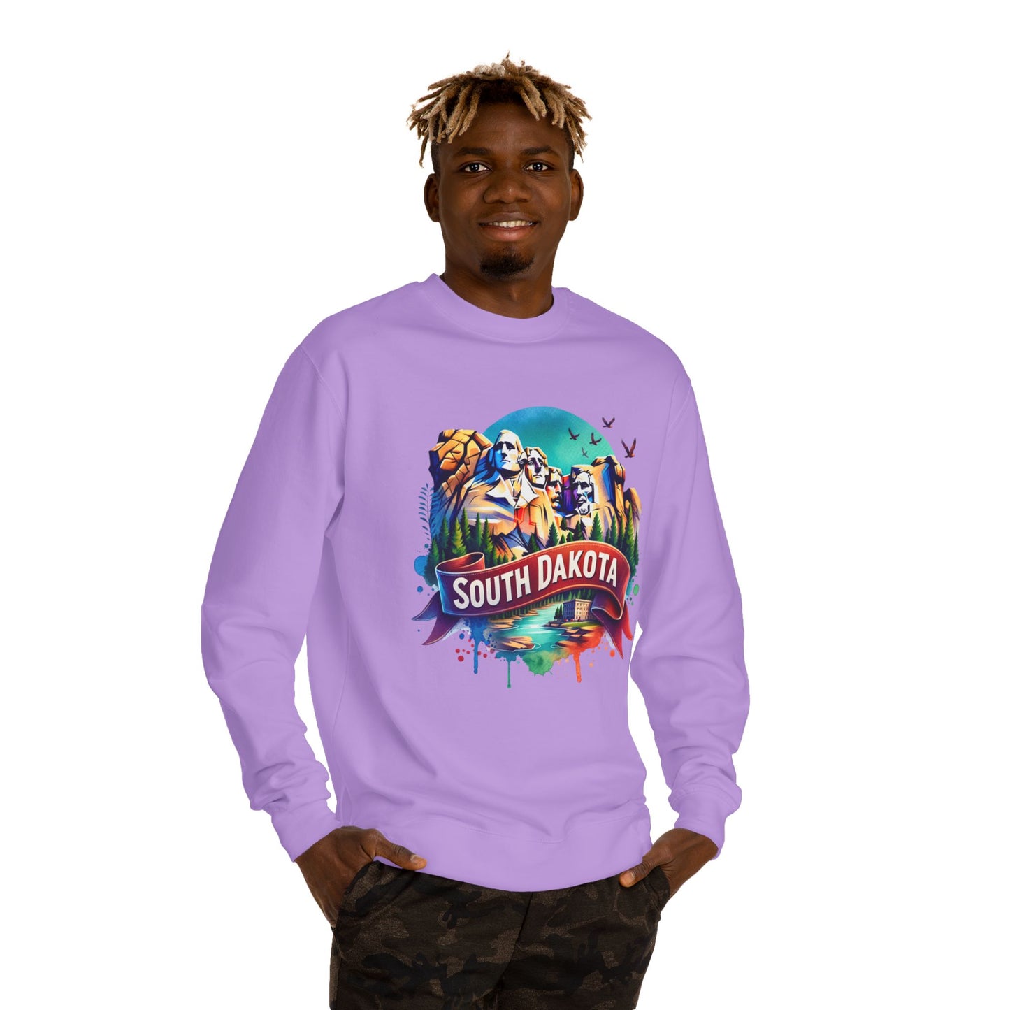 South Dakota Mount Rushmore Sweatshirt - Colorful State Pride Crewneck
