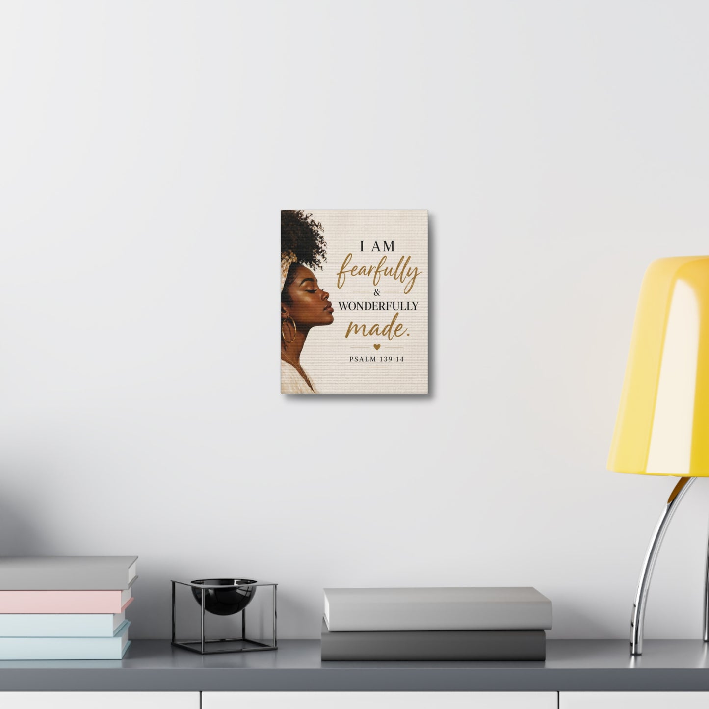 Canvas Wall Art — "I Am Fearfully & Wonderfully Made" Psalm 139:14 Inspirational Portrait
