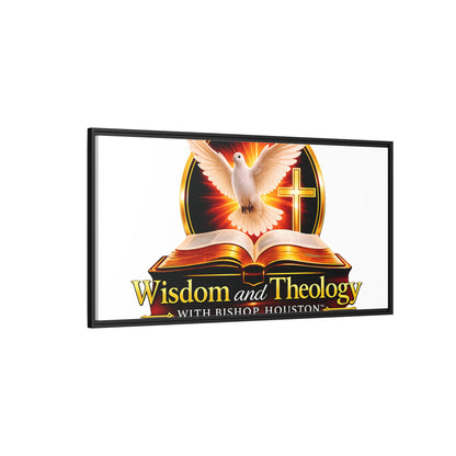 Framed Canvas Print — "Wisdom and Theology" Dove & Bible Wall Art