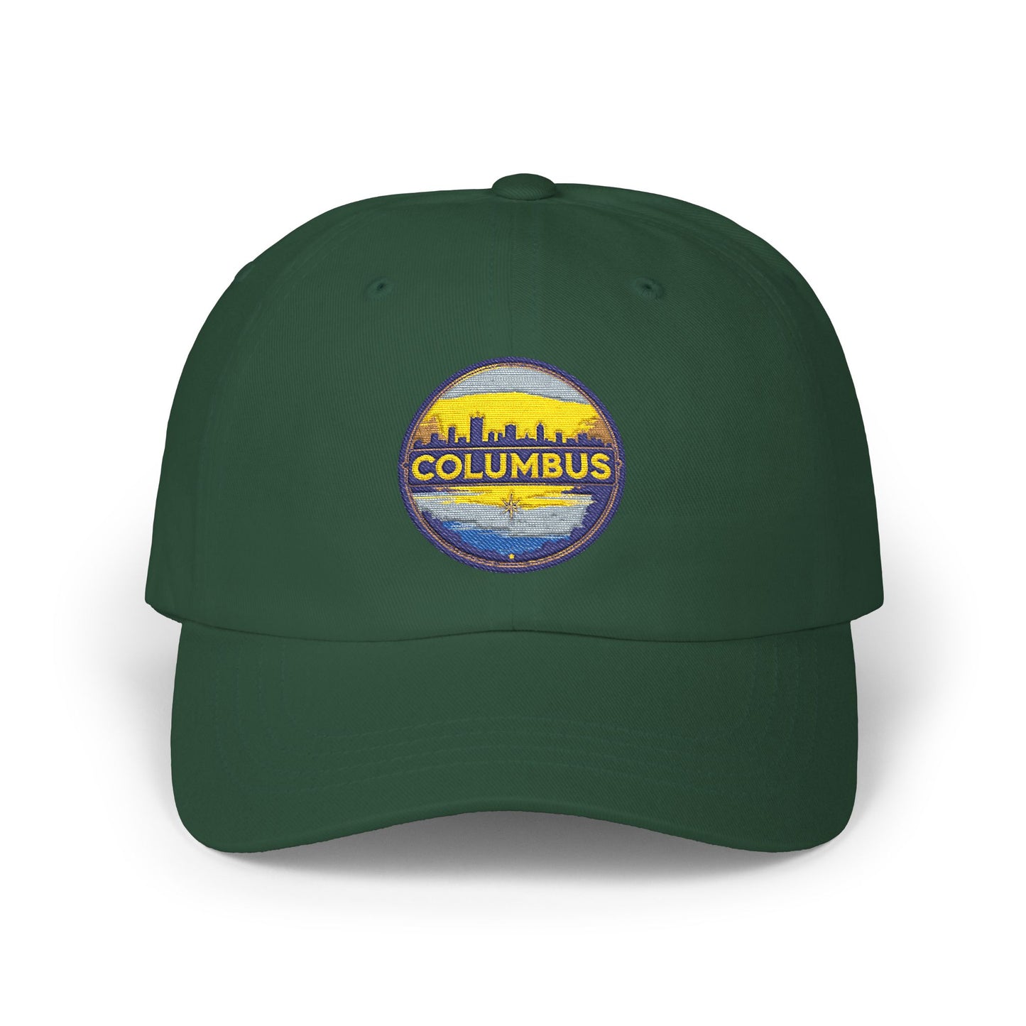 Columbus Skyline Dad Cap - Embroidered Vintage Sunset Patch