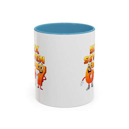 Six Seven Cartoon Number Coffee Mug - Fun Math Teacher Gift (11/15oz)