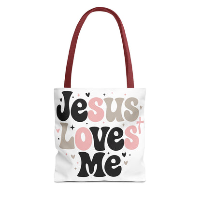 Jesus Loves Me Tote Bag - Faith-Inspired Christian Scripture Canvas Tote