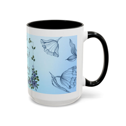 Mother's Heart Floral Accent Coffee Mug — "A Mother's Heart Never Fades"