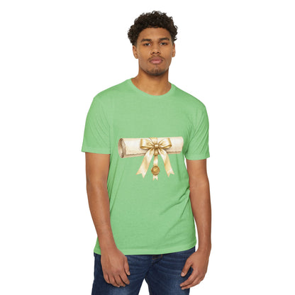 Graduation Scroll T-Shirt — Gold Ribbon Diploma Tee