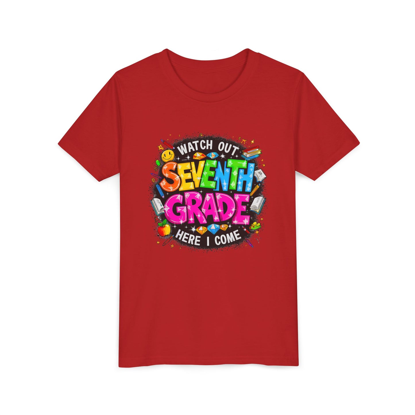 Seventh Grade Kids T‑Shirt — "Watch Out Seventh Grade Here I Come" Back‑to‑School Tee
