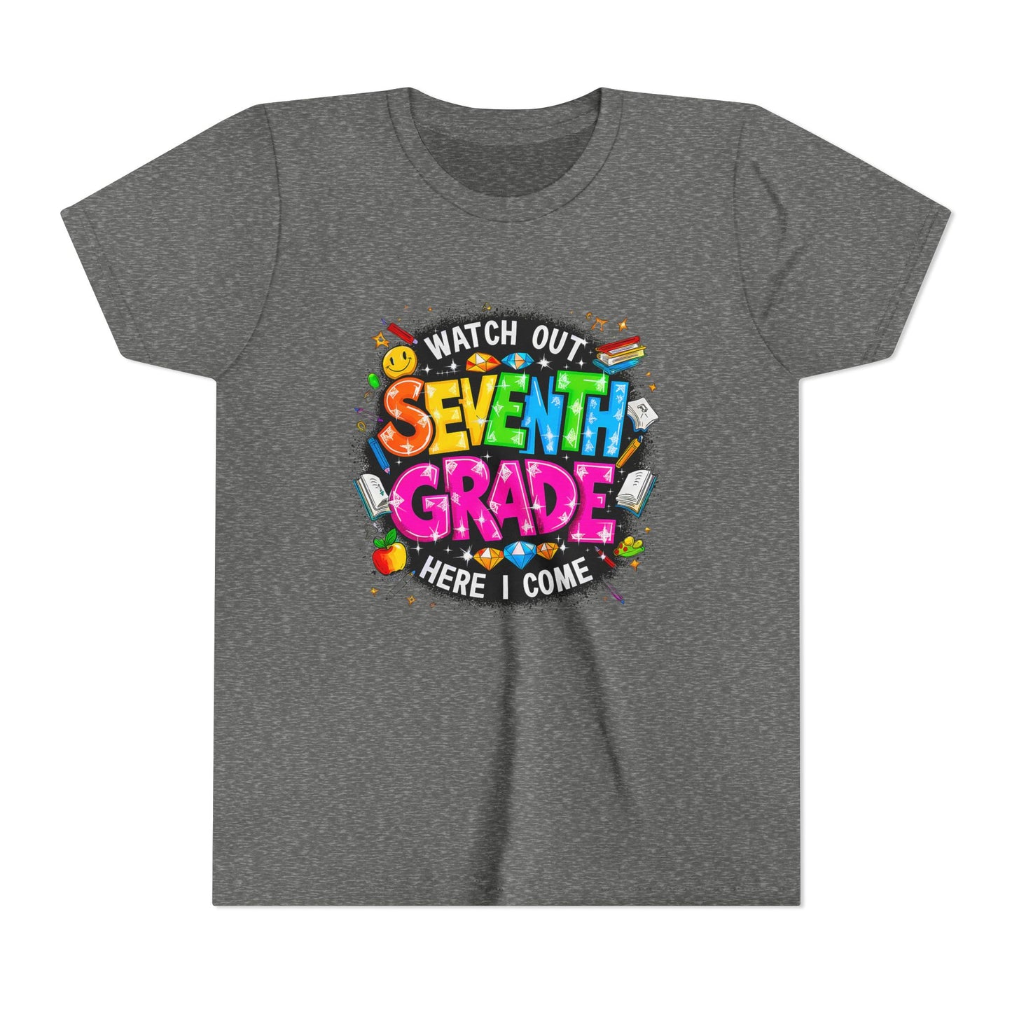 Seventh Grade Kids T‑Shirt — "Watch Out Seventh Grade Here I Come" Back‑to‑School Tee