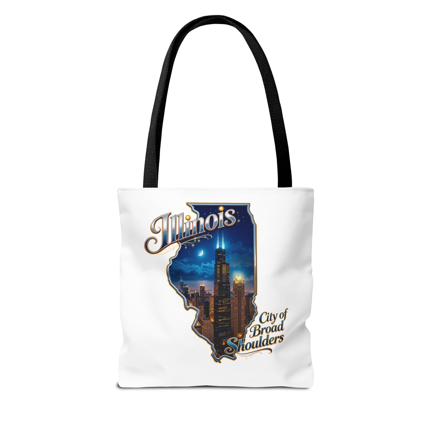Illinois Skyline Tote Bag — "City of Broad Shoulders" Chicago Night Design