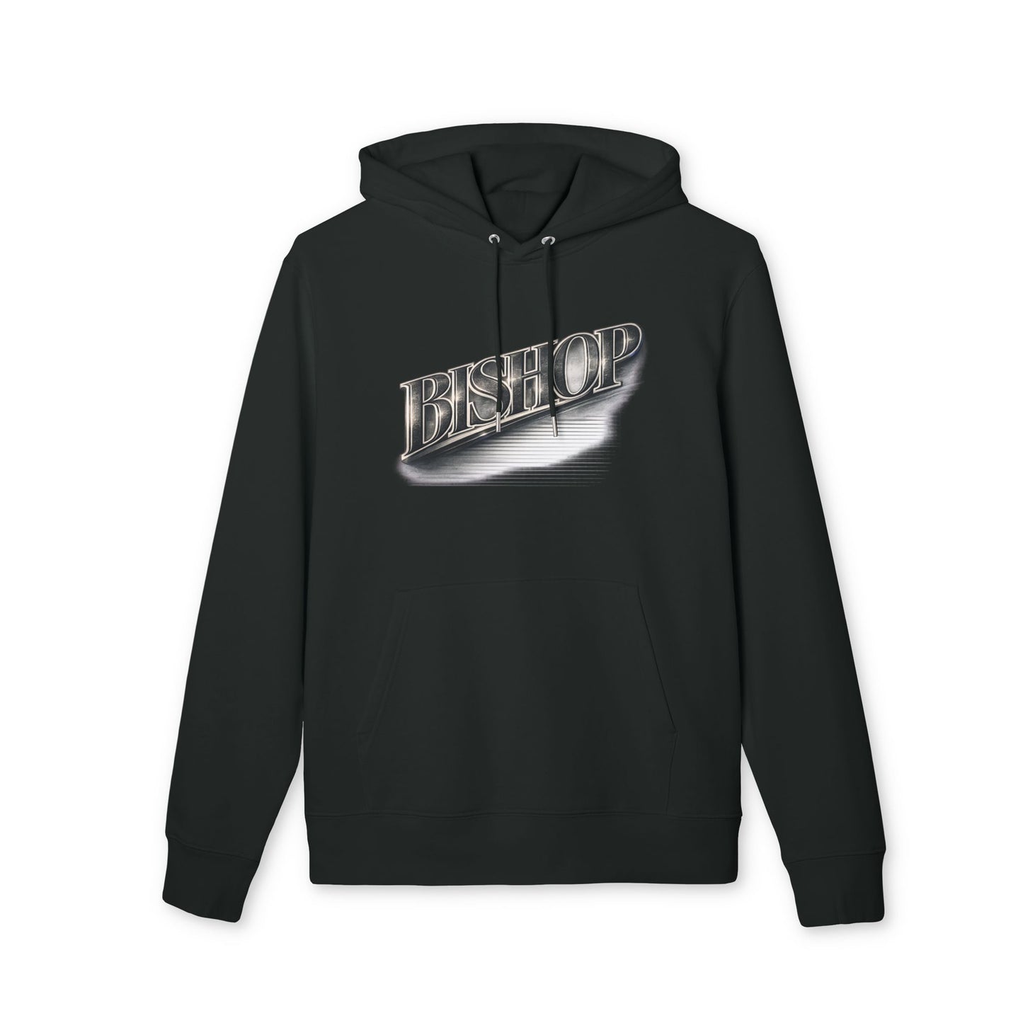 Bishop Chrome Logo Hoodie — Vintage Metallic Script Streetwear
