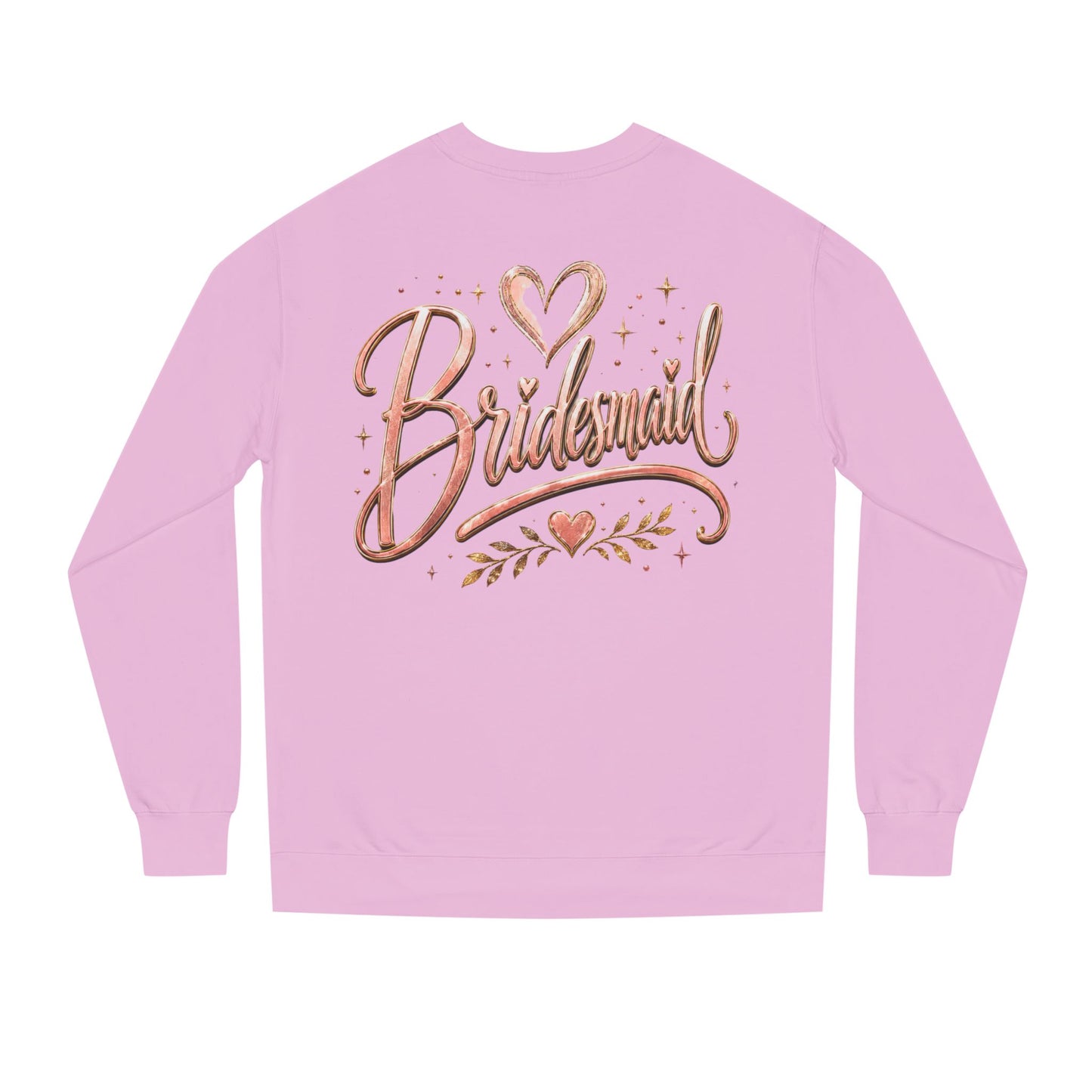 Bridesmaid Crewneck Sweatshirt — Rose Gold Script Bridesmaid Pullover
