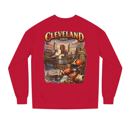 Cleveland Retro Cityscape Sweatshirt — Ohio Pride Football & Rock Design
