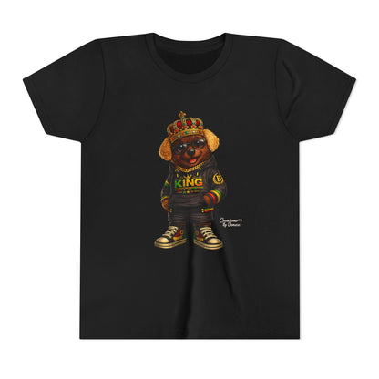 Youth Tee — 'Lil King' Crowned Bear Graphic Shirt
