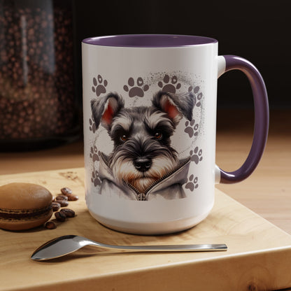 Schnauzer Paw Print Accent Coffee Mug (11/15oz)