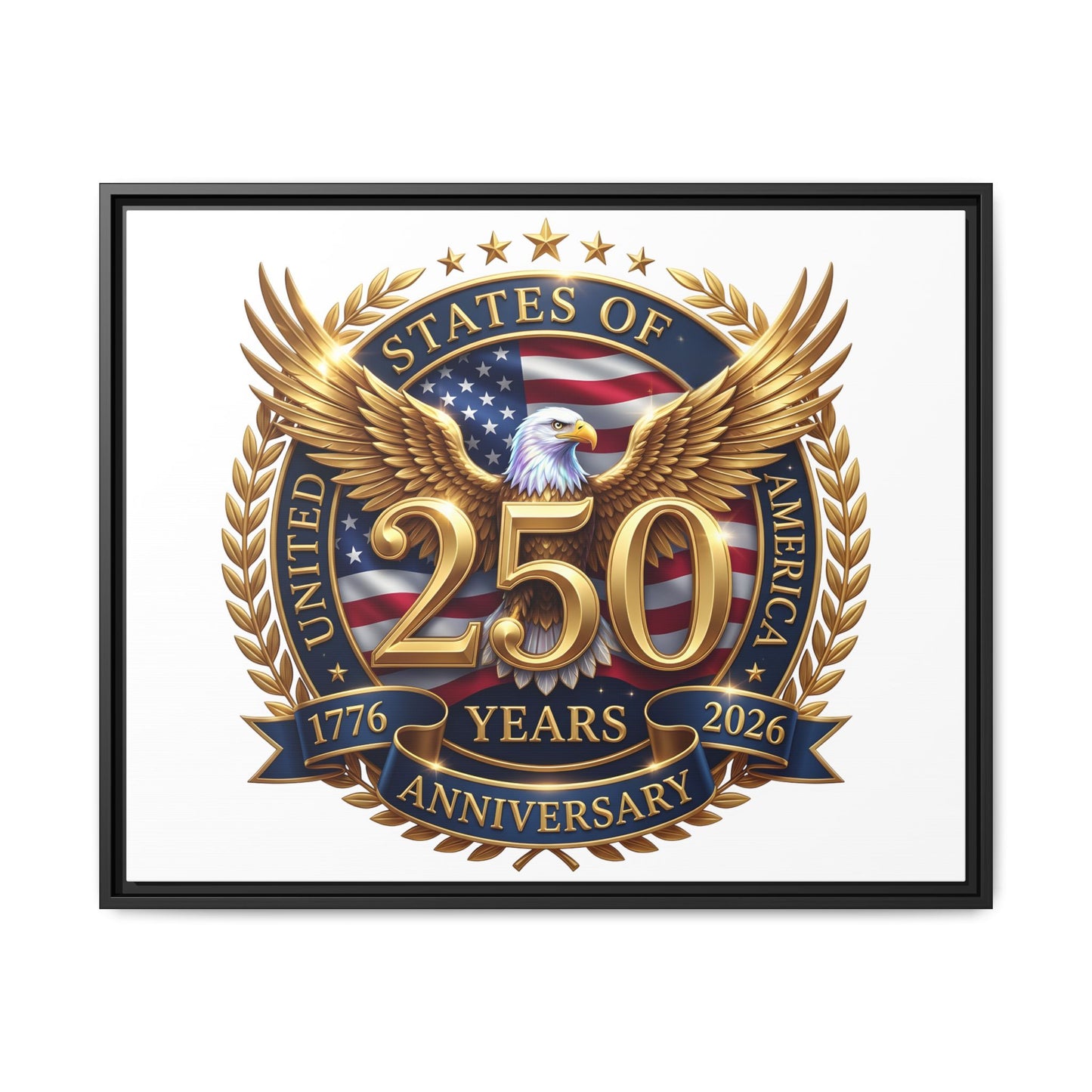 250th United States Anniversary Framed Canvas Print