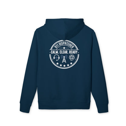 Dispatcher Hoodie — "911 Dispatcher: Calm. Clear. Ready." Badge Pullover