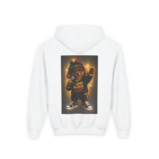 Youth Hoodie — "Proud To Be My Black" Rasta Bear Graphic