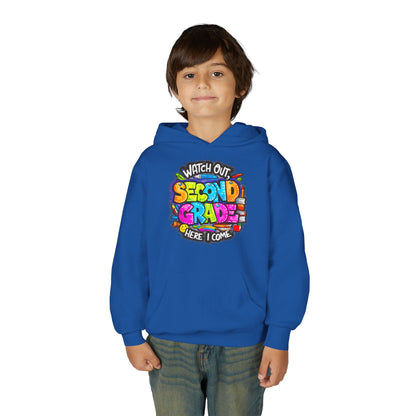 Second Grade Kids' Hoodie - "Watch Out Second Grade Here I Come" Back-to-School Sweatshirt
