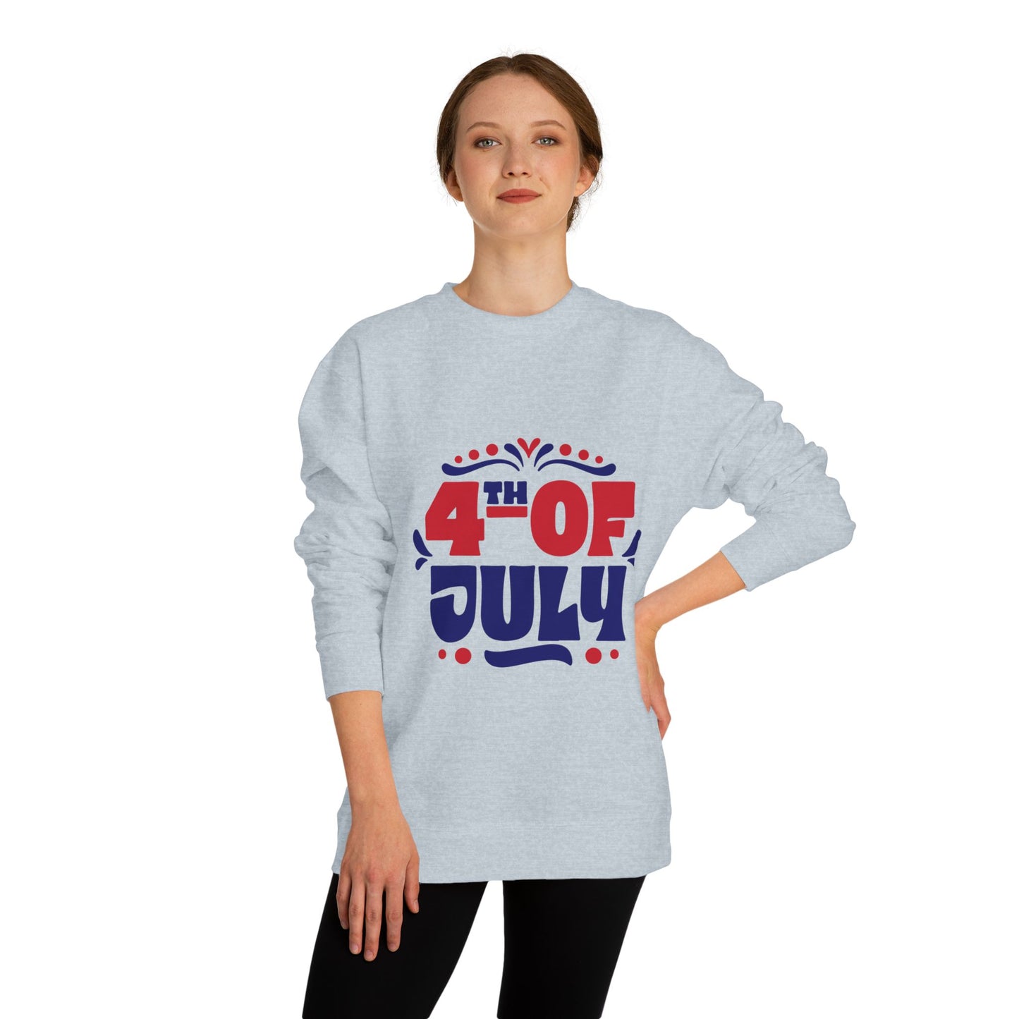 4th of July Sweatshirt — Patriotic Red & Blue Independence Day Crewneck