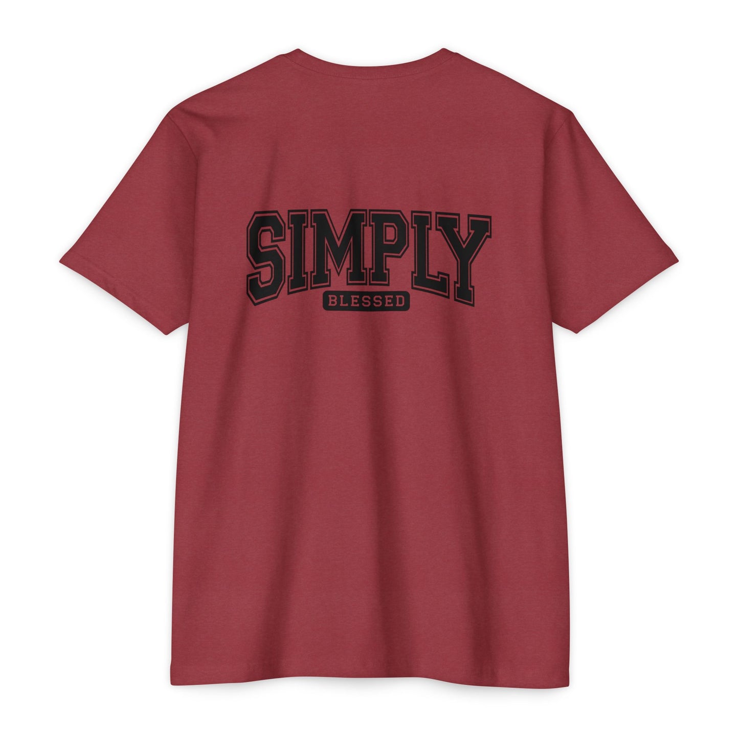 Simply Blessed T-Shirt — Vintage Collegiate Script Faith Tee