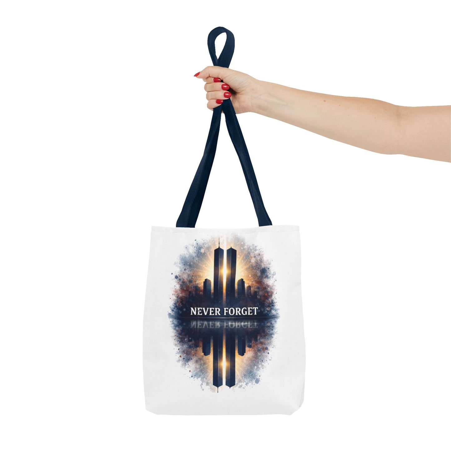 Never Forget Memorial Tote Bag — 9/11 Tribute Skyline All-Over Print