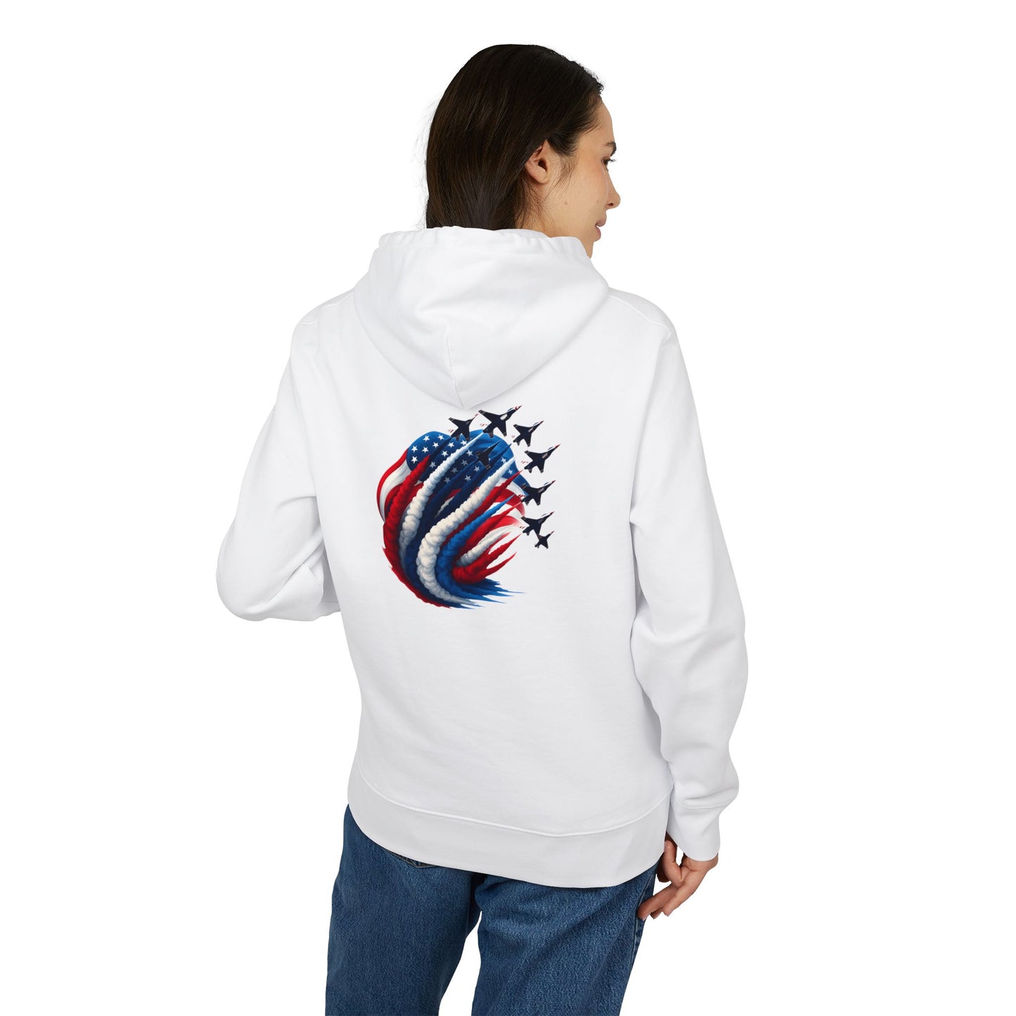 American Flag Jet Formation Hoodie — Patriotic Airshow Pullover