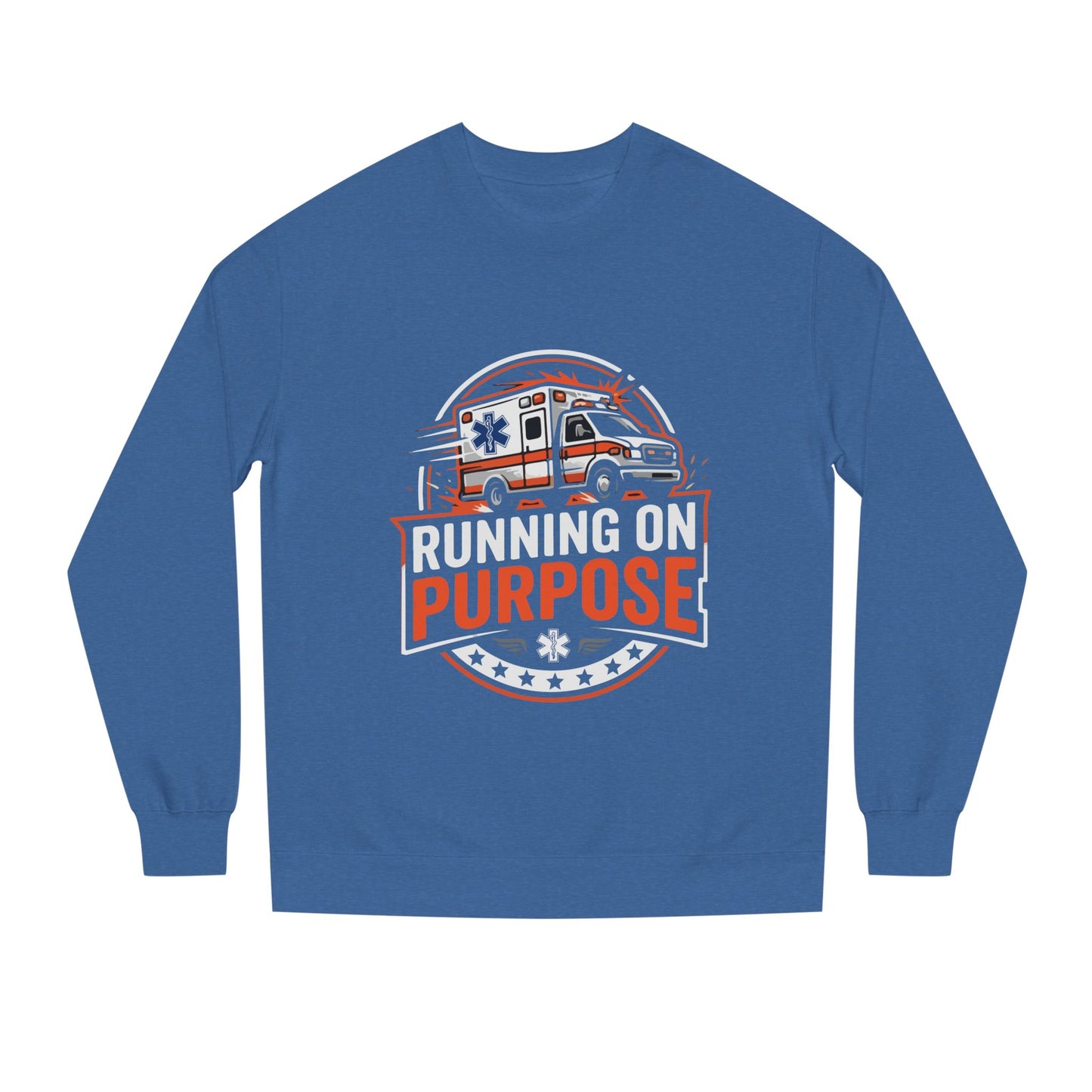 EMS Crewneck Sweatshirt — "Running on Purpose" Ambulance Design