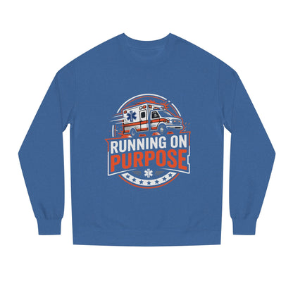 EMS Crewneck Sweatshirt — "Running on Purpose" Ambulance Design