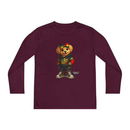 Youth Long Sleeve Tee — Rasta Bear 'Black History' Graphic