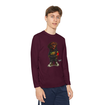 Kids Long Sleeve Tee — Rasta Teddy 'Black Excellence' Graphic