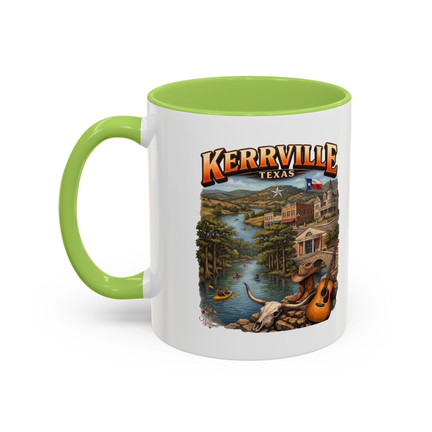 Kerrville Texas Souvenir Coffee Mug — Scenic Riverfront Design (11/15oz)